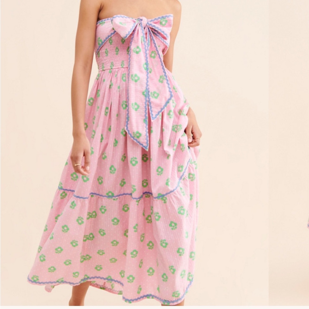 ISO Damson Madder Pia Bow Midi Dress